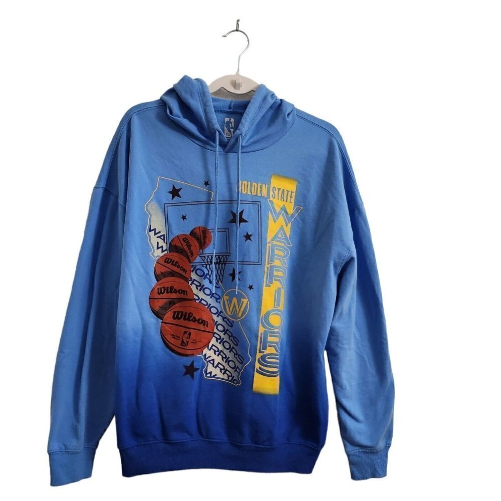 NBA Golden State Warriors Sweater Womens‎ XXL Blue Graphic Hoodie Oversized GSW